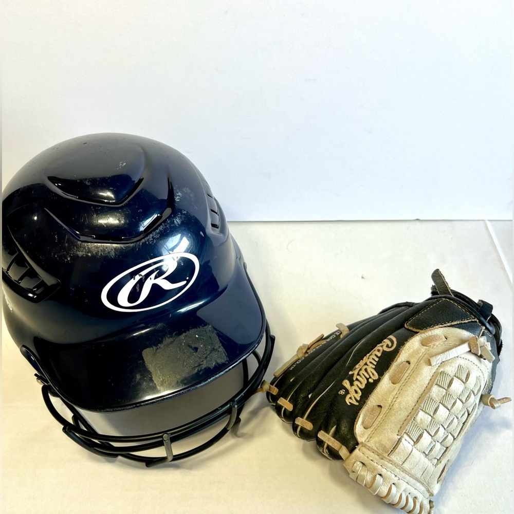 COPY - Rawlings | Used Sure Catch Baseball Glove SZ 10 1/2 & Helmet